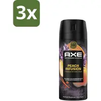 Axe 3 x – Deodorant – Peach Infusion – 150 ml - Peach Infusion - Deodorant Bodyspray - Frisheid - Lichaamsgeur - Patchoeli