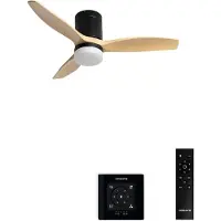 Create - Stille plafondventilator met technische ABS bladen 40W (Ø112cm) - Met licht LED - Controller voor wandmontage + Afstandsbediening - 6 snelheden - Programmeerbaar - WIND CALM