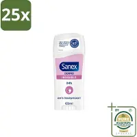 Sanex 25 x – Deodorant Stick – Dermo Invisible – 65 ml - Grootverpakking - Onzezichtbare Deodorantstick - Deodorantstick - Onzichtbare Deodorant - Huidvriendelijke Deodorant - Frisheid