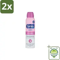 Sanex – Deodorant Spray – Dermo Invisible – 150 ml - Voordeelverpakking - 2 stuks - Onzezichtbare deodorant - Deodorant spray