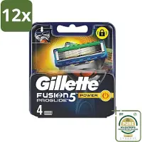 Gillette - Fusion 5 ProGlide Power - Precisie en comfort - 4 Navulscheermesjes - Voordeelverpakking - 12 stuks - Scheren mesjes - Scheren voor mannen