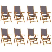 vidaXL Inklapbare stoelen 8 st verstelbaar antracietkleurig