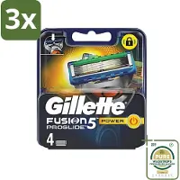 Gillette 3 x - Fusion 5 ProGlide Power - Precisie en comfort - 4 Navulscheermesjes - Grootverpakking - Scheermesjes - Navulscheermesjes - Microcomb - Scherpe Mesjes - Comfortabel Scheren