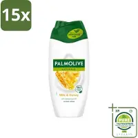 Palmolive 15 x Naturals - Douchecrème - Honing & Melk - Hydraterende Melk - 250 ml - Grootverpakking - Douchegel - Melk - Honing - Hydraterende Douchegel - Huid Verzorging