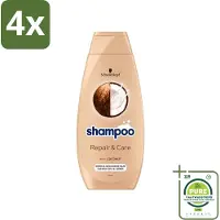 Schwarzkopf - Shampoo Repair & Care - Herstelt Beschadigd Haar - 400 ml - Voordeelverpakking - 4 stuks - Herstel beschadigd haar - Droog haar