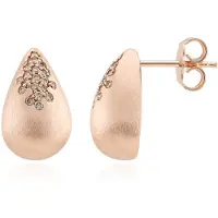 Cavill - Elegante oorbellen - 925 sterling zilver roségoud verguld - 0,21 ct I1 Argyle Rose de France diamanten - Ronde briljant pavé