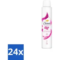 Dove 24 x – Deodorant Spray – Glow Up – 200 ml - Anti-transpirant Spray - Zweetvermindering - Geurvermindering - Fris - Bloemig