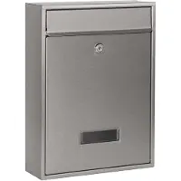 Famanu – Wandbrievenbus in zilverkleur met poedercoating, duurzame postbox voor brieven en post