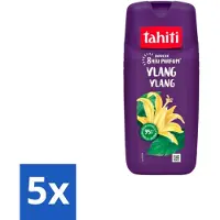 Tahiti 5 x – Douchegel – Ylang Ylang - 315 ml - Douchegel Ylang Ylang - Ylang Ylang Douchegel - Douchegel Voor Huidverzorging - Exotische Geur Douchegel - Milde Douchegel