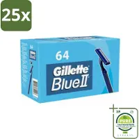 Gillette 25 x - Blue 2 - Wegwerpscheermesjes - Duurzaam en comfortabel - 64 Scheermesjes - Grootverpakking - Scheermesjes - Wegwerpscheermesjes - Blue Ii - Scheerbeurt - Comfortabel Scheren