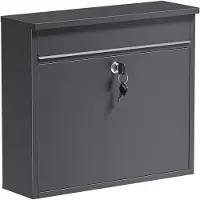 Famanu – Wandbrievenbus in antraciet met poedercoating, modern design voor het ontvangen van post