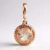Cavill - Zilveren Hanger met 2,17 ct Braziliaanse Morganiet - 925 Sterling Zilver - Roségoud Verguld - Ronde Slijpvorm - Luxe Elegante Varioclip