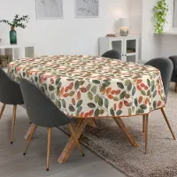 ANRO Tafelkleed Olijftakken Meerkleurig Ovaal 160x140cm Met sierband Afwasbaar Waterafstotend