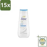 Dove 15 x – Douchegel – Advanced Care Gentle Scrub – 225 ml - Grootverpakking - Douchegel - Exfoliatie - Huidverzorging - Zachte Douchegel - Schuim