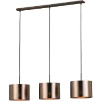 Stars of Light Eetkamer hanglamp Saganto 1 met 3 koperen kappen