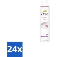 Dove 24 x – Deodorant Spray – Floral Fresh – 200 ml - Anti-transpirant Spray - Zweetvermindering - Geur - Bloemige Geur - Geurvermindering