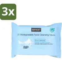 Sence 3 x - Normale Huid - Gezichtsreinigingsdoekjes - Mild Reinigend - 20 Doekjes - Gezichtsreinigingsdoekjes - Normale Huid - Reinigingsdoekje - Make-up Verwijderen - Huid Reinigen