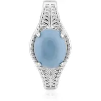 Cavill - Blauwe Opaal Hanger - 925 Sterling Zilver Verguld - 1,95 ct Ovale Cabochon Edelsteen - Chique Peruaans Sieraad voor Dames