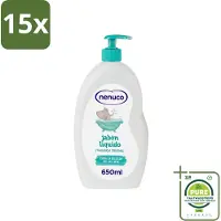 Nenuco 15 x - Jabon Líquido - Vloeibare Zeep - Originele Geur - Met Doseerpomp - 650 ml - Grootverpakking - Vloeibare Zeep - Handzeep - Douchegel - Badschuim - Baby Huid