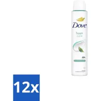 Dove 12 x – Deodorant Spray – Fresh Care – 200 ml - Anti-transpirant Spray - Zweetvermindering - Geurvermindering - Fris - Geur