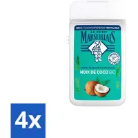 Le Petit Marseillais 4 x – Douche & Bad – Coco – 650 ml - Douche En Bad - Kokosgeur - Huid Verzorgen - Schuim - Badschuim