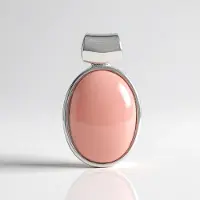 Cavill - Zilveren Hanger met Roze Chalcedoon 11,22 ct - 925 Sterling Zilver met Platina Coating - Ovale Cabochon - Stijlvolle Dameshanger
