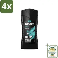 Axe - 3-in-1 Douchegel - Apollo - Sage & Cedarwood - 250 ml - Voordeelverpakking - 4 stuks - 3-in-1 - Cederhout