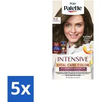 Schwarzkopf 5 x Poly Palette – Haarverf – 6-0 Lichtbruin – 115 ml - Haarkleur - Haarkleuring - Grijsdekking - Lichtbruin - Permanente Haarkleuring