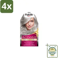 Schwarzkopf Poly Palette – Haarverf – U71 Puur Zilvergrijs – 115 ml - Voordeelverpakking - 4 stuks - Intens grijs - Zilverreflectie