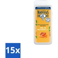 Le Petit Marseillais 15 x – Douche & Bad – Honing – 650 ml - Douche En Bad - Honing - Huid Verzorging - Schuim - Zachte Huid