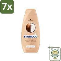 Schwarzkopf 7 x - Shampoo Repair & Care - Herstelt Beschadigd Haar - 400 ml - Grootverpakking - Herstel Beschadigd Haar - Droog Haar - Gespleten Haarpunten - Pluis - Haar Verzorging