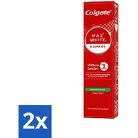 Colgate 2 x – Max White Expert Purifying Power – Tandpasta – 75 ml - Tandpasta - Witte Tanden - Glimlach Verhelderen - Waterstofperoxide - Koffie En Thee Vlekken