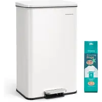 Songmics - Prullenbak - Pedaalemmer - Prullenbak voor Keuken - Groot met Deksel - Staal - Softclose - 40 Liter