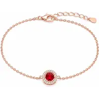 LGT JWLS Rosegoudkleurige Dames Armband met Rode Zirkonia