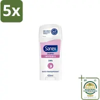 Sanex 5 x – Deodorant Stick – Dermo Invisible – 65 ml - Grootverpakking - Onzezichtbare Deodorantstick - Deodorantstick - Onzichtbare Deodorant - Huidvriendelijke Deodorant - Frisheid