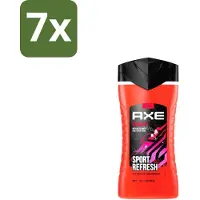 Axe 7 x – Douchegel – Sport Refresh – 250 ml - Douchegel Sport - Verfrissende Douchegel - Menthol Douchegel - Sportieve Geur - Frisse Boost