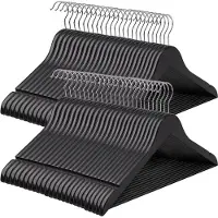 Songmics - Kledinghangers - Houten Set van 50 - Massief Hout - Antislip - 360° Draaibare Haak