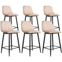 DS4U - Gaby barkruk 65 cm - Set van 6 - Champagne - Velvet