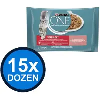 Purina One 15x - Adult Sterilcat Zalm & Wortel - Kattenvoer Natvoer - 4x85g