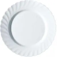 Luminarc Dessert / gebaksbordjes - wit - rond - glas - dia 15 cm - 12x stuks - kleine glazen bordjes - Taart bordjes
