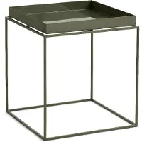 HAY Dienbladtafel 40x40 Cm Olijfgroen - Bijzettafels & buffetten Gepoedercoat Staal Olive - AA685-A360-AV93