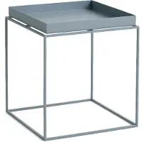 HAY Dienbladtafel 40x40 Cm - Bijzettafels & buffetten Gepoedercoat Staal Pigeon Blue - AA685-A360-AV94