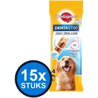Pedigree 15x - Dentastix Maxi Single 4-pack - Hondenvoer Snacks - 154 g