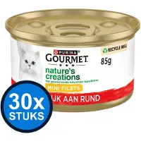 Gourmet 30x - Nature's Creations Mini Filets Rund - Kattenvoer Natvoer - 85 g