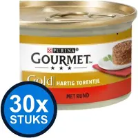 Gourmet 30x - Gold Hartig Torentje Rund - Kattenvoer Natvoer - 85g