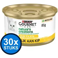 Gourmet 30x - Nature's Creations Mini Filets Kip - Kattenvoer Natvoer - 85g