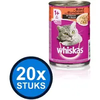 Whiskas 20x - Adult Rund in Saus - Kattenvoer Natvoer - 400 g