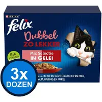 Felix 3x - Dubbel Zo Lekker Mix Selectie in Gelei - Kattenvoer Natvoer - 12x85g