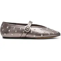 Steve madden Archer Flat Shoes Pewter Leather Maat: 36 | Ballerina's Outlet | Dames | Zilver