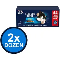 Felix 2x - Elke Dag Feest In Gelei Vis Selectie Multipack - Kattenvoer Natvoer - 3.74 kg